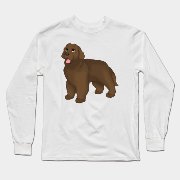 Brown Newfoundland Dog Long Sleeve T-Shirt by millersye